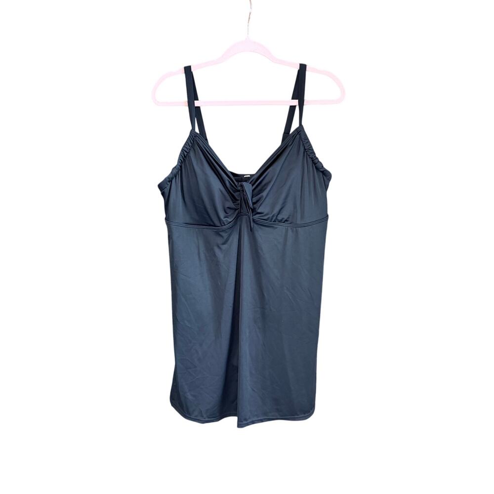 Swimsuits for all plus size one piece black swim dress underwire 18W resort